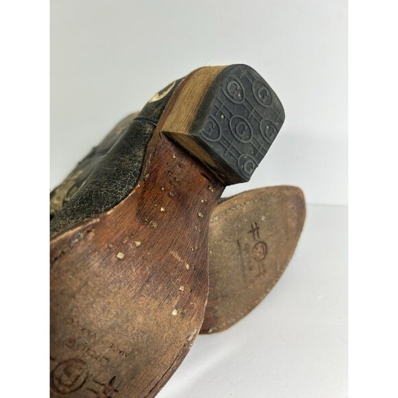 Vintage 90s Western Cowboy Boots Leather Filagree Floral Embroidered Womens 7 - Picture 8 of 12